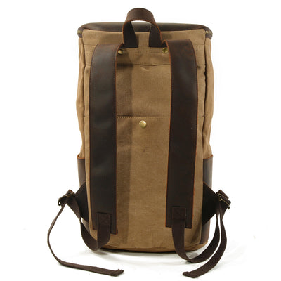 canvas and leather rucksack