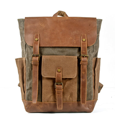 Vintage Laptop Rucksack green army
